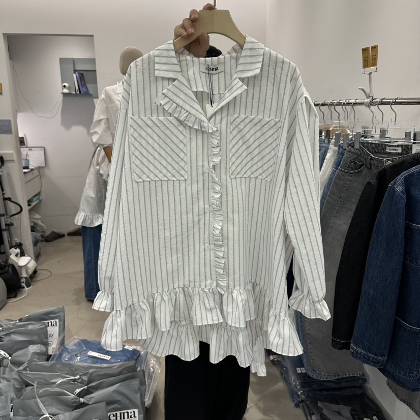 LEHNA韓國東大門代購女士新款人氣熱賣26春夏時尚襯衫蕾絲衫LEHNA襯衫/蕾絲衫圖色2