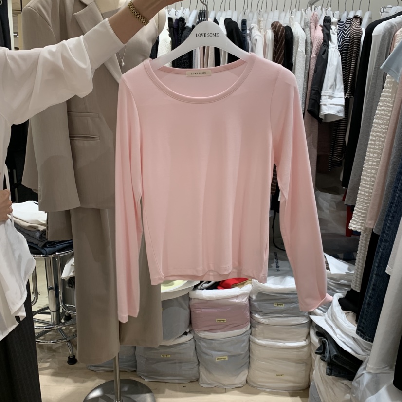 LOVE SOME韓國東大門直郵女士新款推薦職業時尚熱賣長袖T恤LOVE SOME長袖T恤圖色2