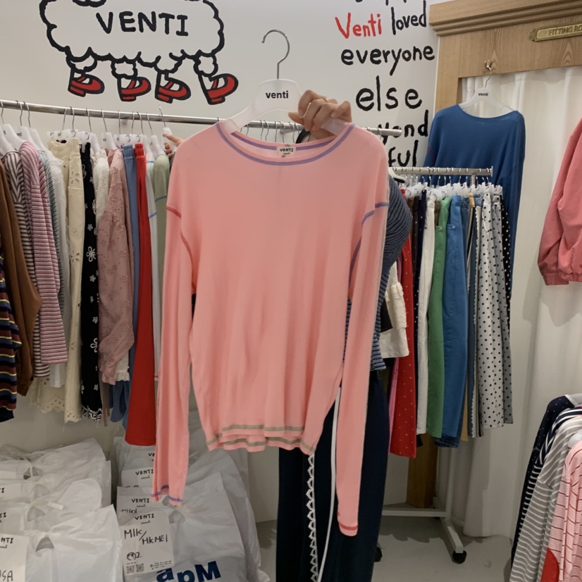 VENTI韓國直郵女士新款休閑26春夏熱賣人氣職業推薦長袖T恤VENTI長袖T恤圖色2