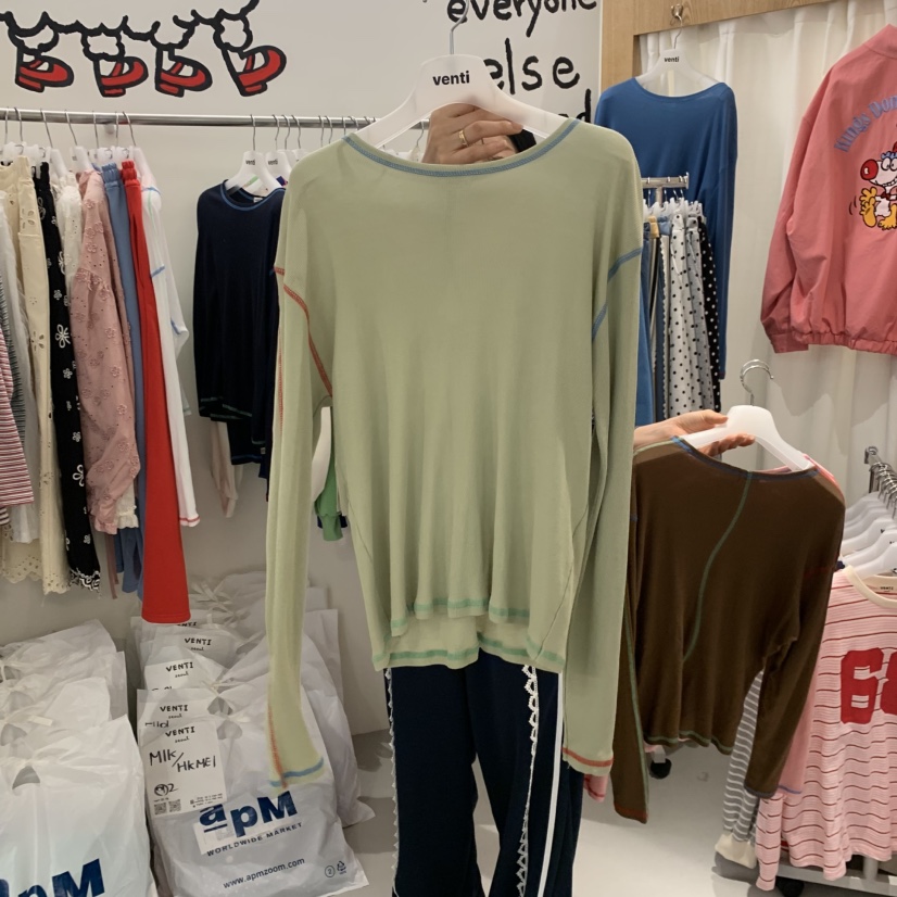 VENTI韓國直郵女士新款休閑26春夏熱賣人氣職業推薦長袖T恤VENTI長袖T恤圖色4