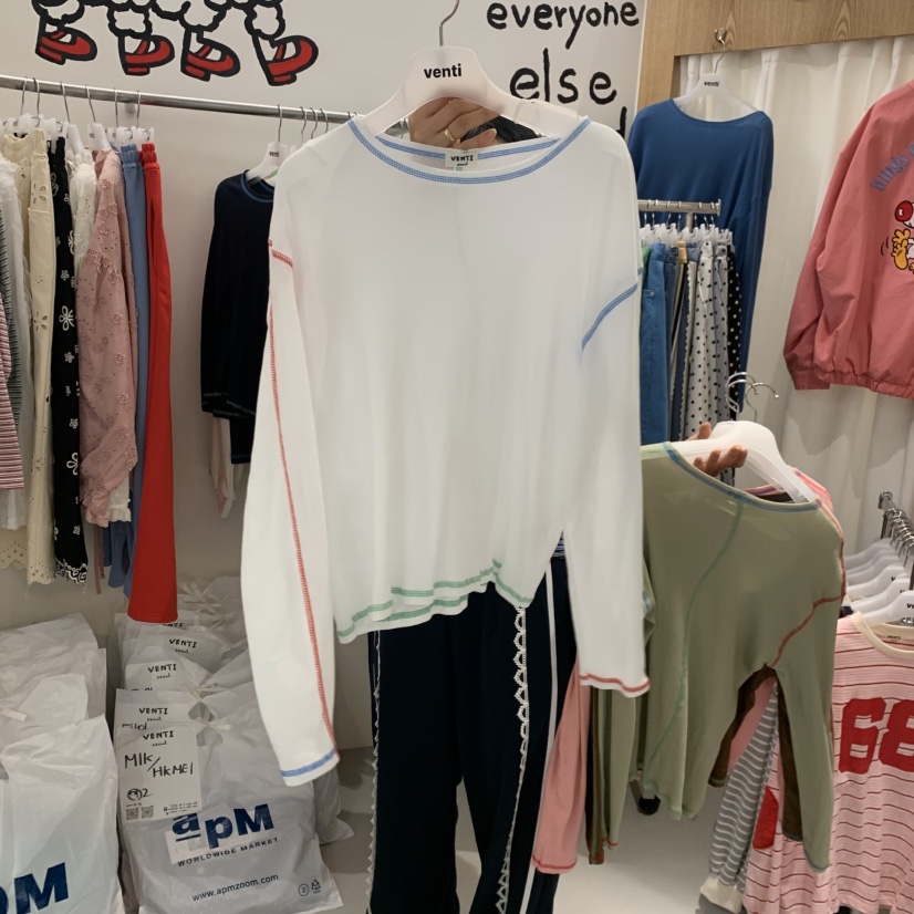 VENTI韓國直郵女士新款休閑26春夏熱賣人氣職業推薦長袖T恤VENTI長袖T恤圖色5