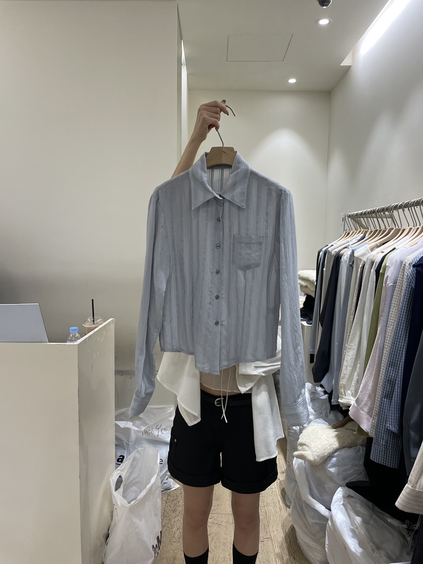 FLOWER-L韓國直郵實拍女裝新款職業人氣時尚推薦襯衫蕾絲衫FLOWER-L襯衫/蕾絲衫圖色2