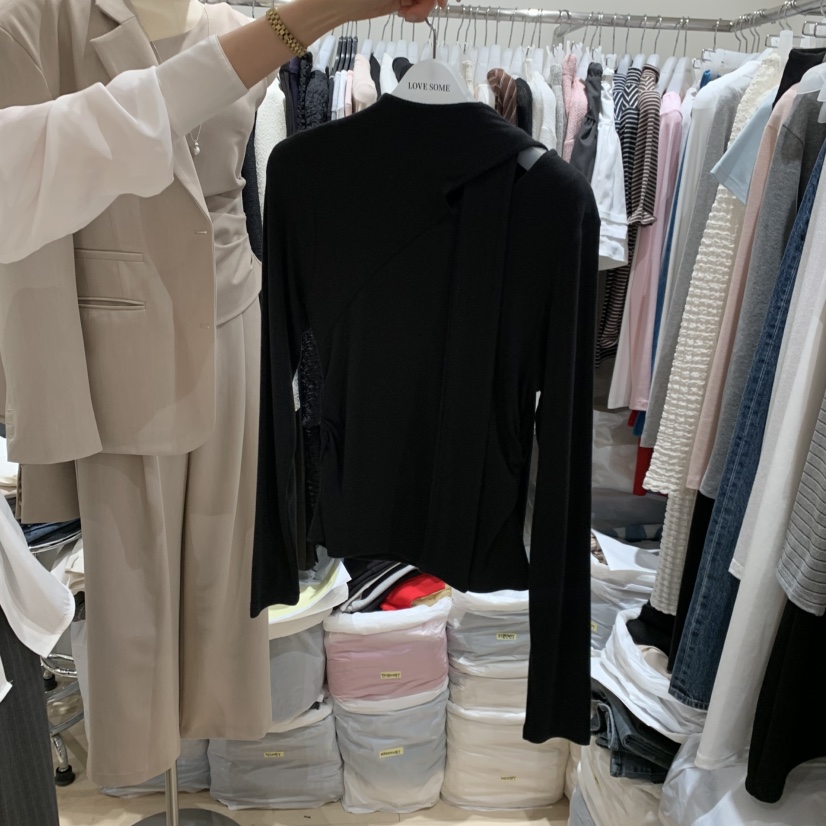 LOVE SOME韓國直郵女裝新品推薦熱賣休閑職業長袖T恤羊毛LOVE SOME長袖T恤圖色2