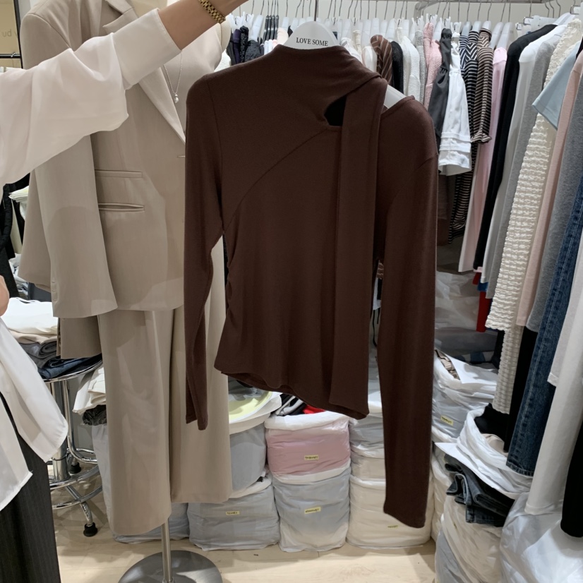 LOVE SOME韓國直郵女裝新品推薦熱賣休閑職業長袖T恤羊毛LOVE SOME長袖T恤圖色3