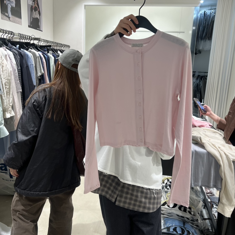 BROT韓國直郵女士新款休閑熱賣人氣時尚26春夏長袖T恤羊毛衫BROT長袖T恤圖色1