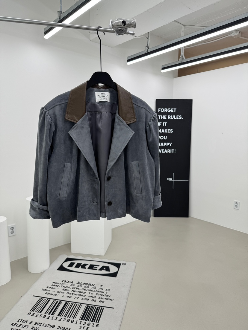 RED-A韓國代購女士新款休閑推薦人氣時尚熱賣夾克絨面革RED-A夾克圖色1