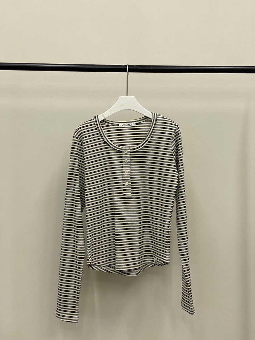 MUCH MORE/JACKPOT韓國直郵女士新款推薦休閑長袖T恤紐扣MUCH MORE/JACKPOT長袖T恤圖色2