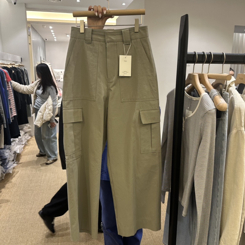 NDE韓國東大門直郵女士新款熱賣26春夏休閑推薦休閑褲工裝褲BOHEME_NDE休閑褲圖色2墨綠