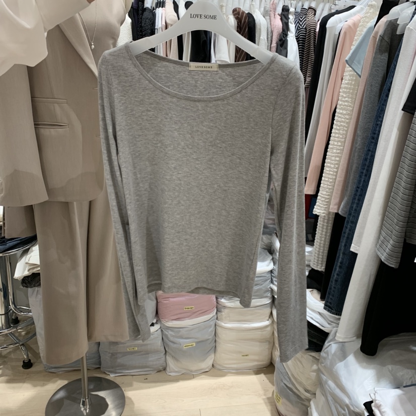 LOVE SOME韓國東大門代購女裝新品推薦職業人氣時尚長袖T恤LOVE SOME長袖T恤圖色1