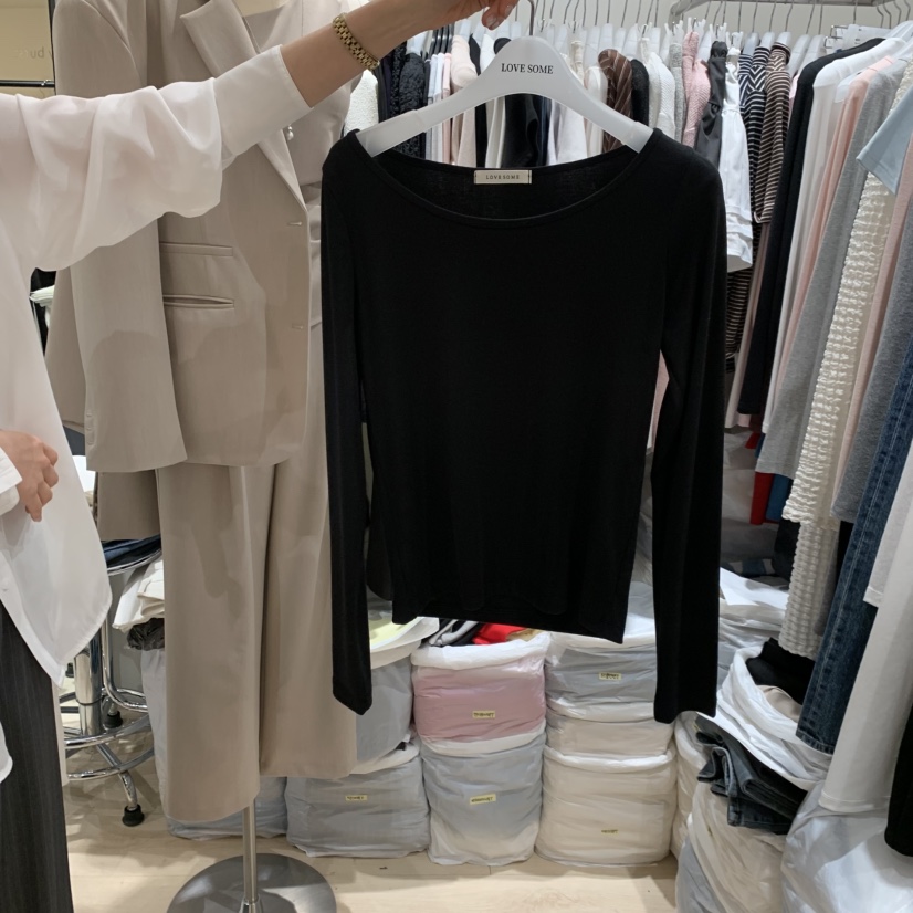 LOVE SOME韓國東大門代購女裝新品推薦職業人氣時尚長袖T恤LOVE SOME長袖T恤圖色2