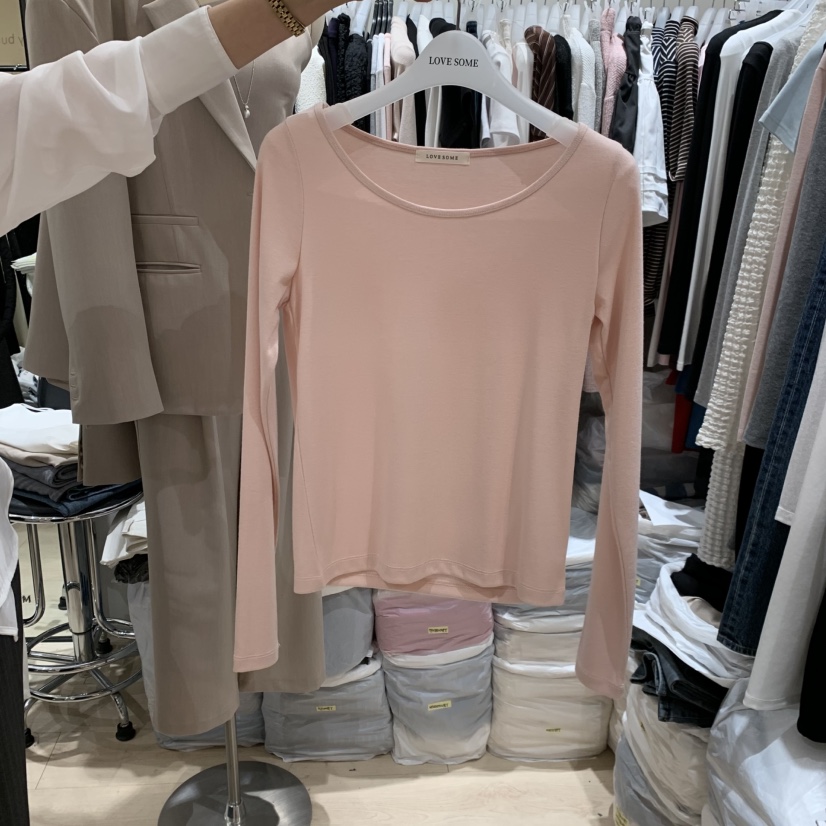 LOVE SOME韓國東大門代購女裝新品推薦職業人氣時尚長袖T恤LOVE SOME長袖T恤圖色3
