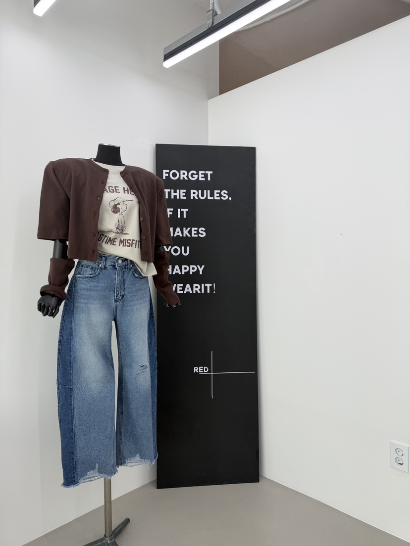 RED-A韓國東大門代購女裝新款推薦時尚職業休閑26春夏牛仔褲RED-A牛仔褲