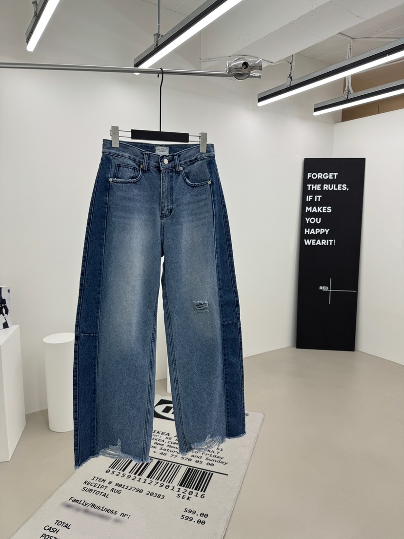 RED-A韓國東大門代購女裝新款推薦時尚職業休閑26春夏牛仔褲RED-A牛仔褲圖色1