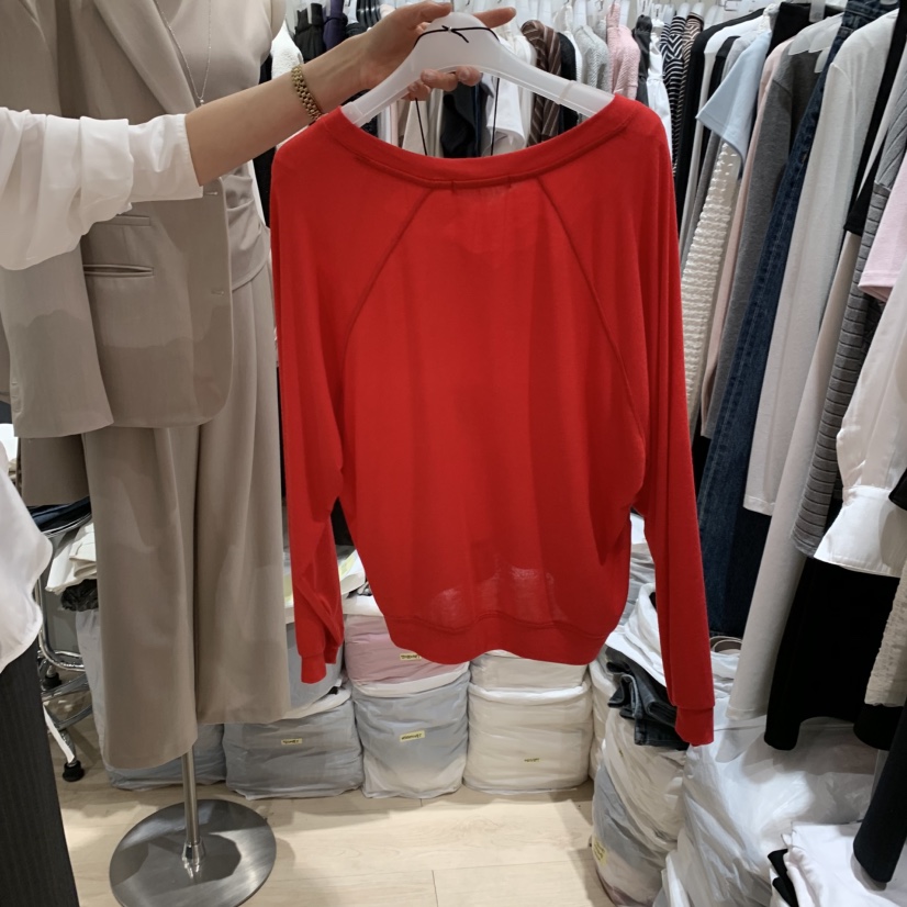 LOVE SOME韓國代購女裝新款職業人氣熱賣26春夏長袖T恤V領LOVE SOME長袖T恤