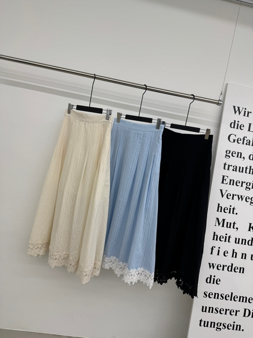 RED-A韓國東大門直郵女裝新款推薦熱賣休閑長裙蕾絲褶裥RED-A長裙