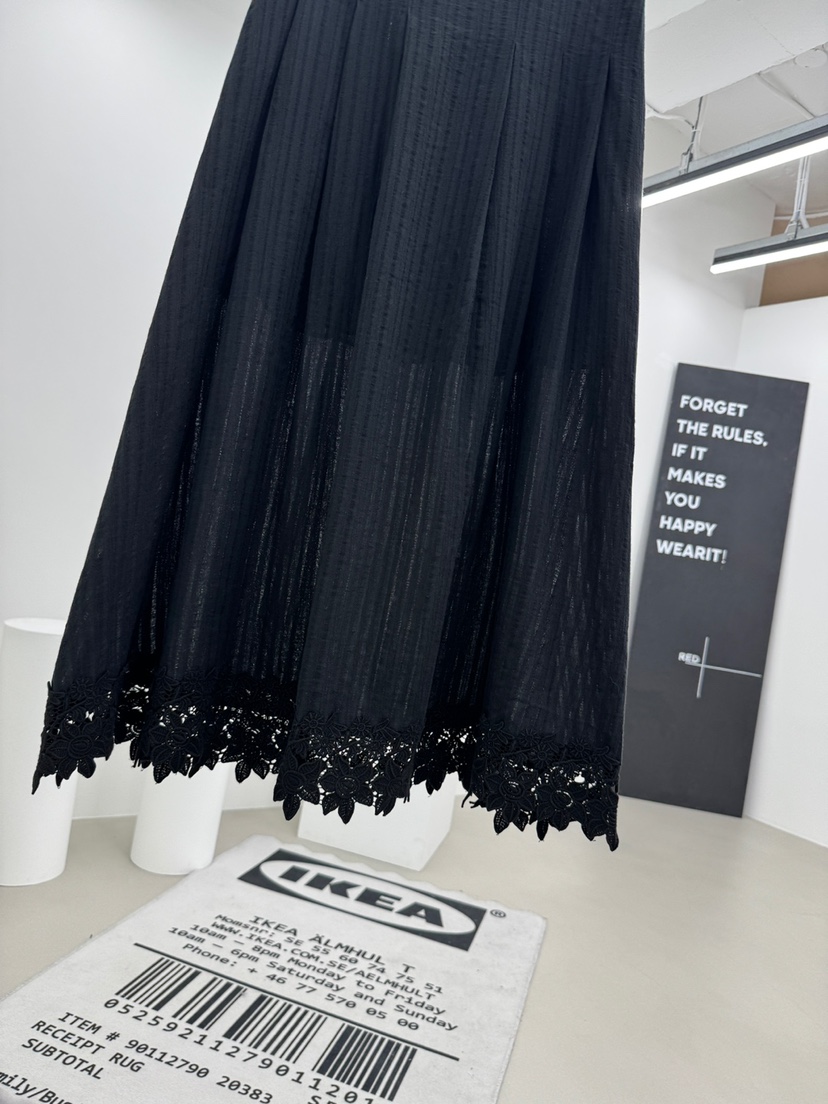 RED-A韓國東大門直郵女裝新款推薦熱賣休閑長裙蕾絲褶裥RED-A長裙