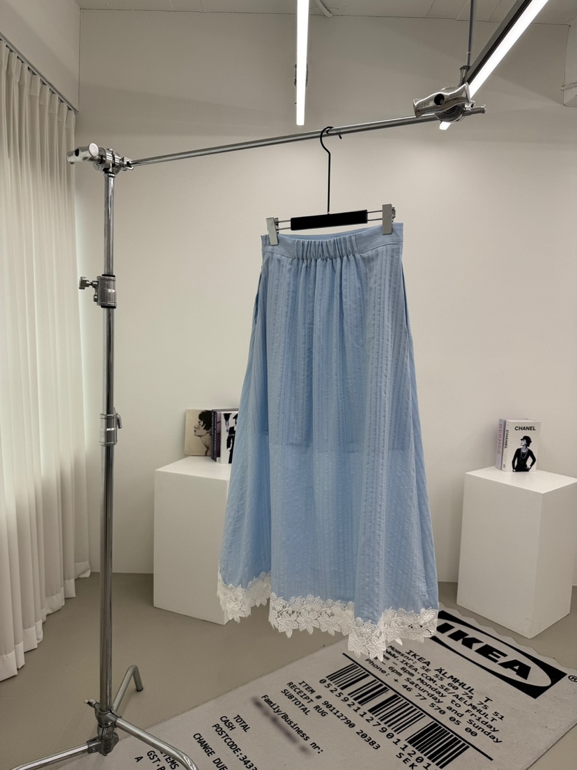 RED-A韓國東大門直郵女裝新款推薦熱賣休閑長裙蕾絲褶裥RED-A長裙