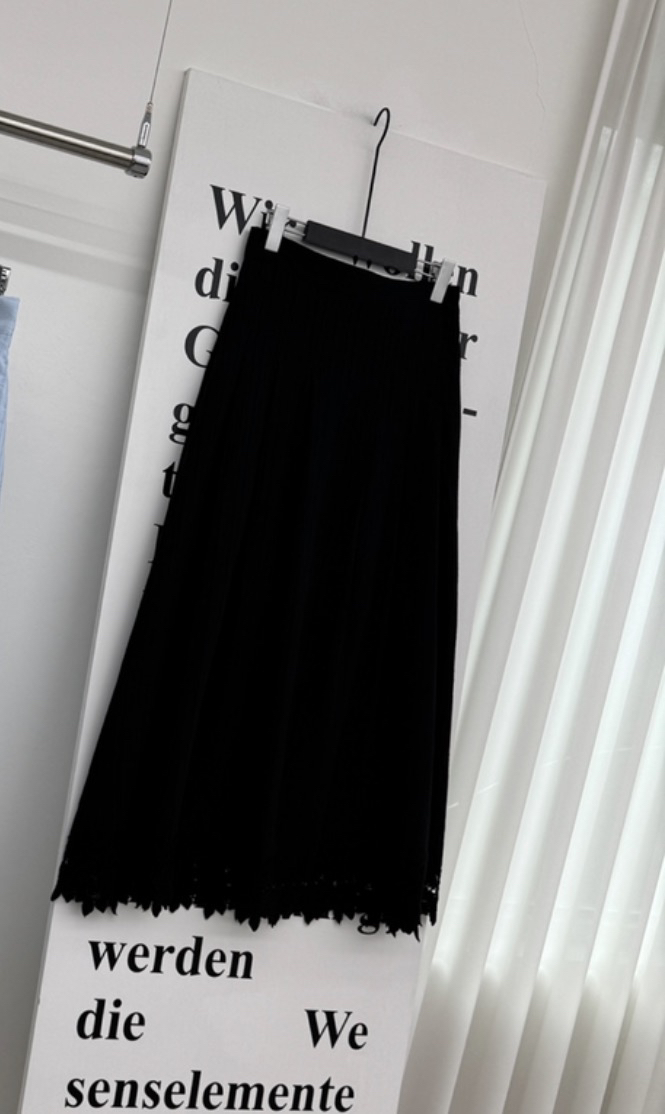 RED-A韓國東大門直郵女裝新款推薦熱賣休閑長裙蕾絲褶裥RED-A長裙圖色3