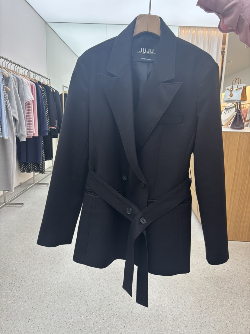 JUJU韓國代購女士新款人氣時尚推薦26春夏熱賣夾克含腰帶JUJU夾克圖色2