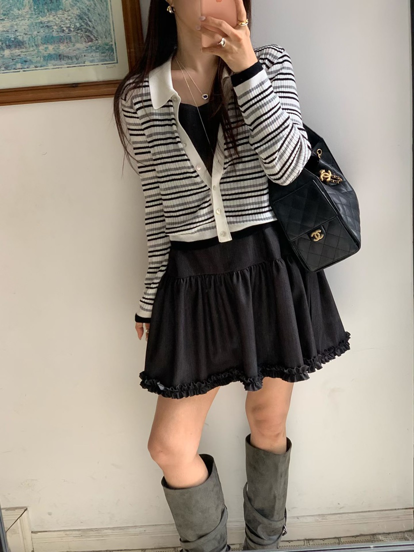 LA CREME韓國直郵實拍女裝新品熱賣推薦26春夏職業針織衫LA CREME針織衫