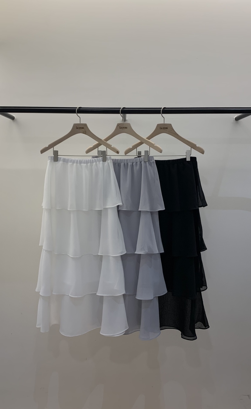 LA CREME韓國直郵實拍女裝新品職業時尚推薦休閑長裙雪紡LA CREME長裙