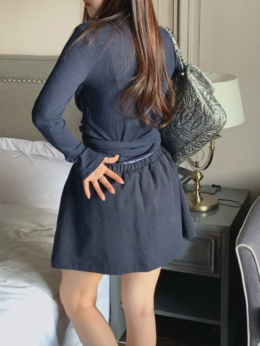 LA CREME韓國代購女士新款時尚熱賣休閑推薦針織衫假兩件LA CREME針織衫