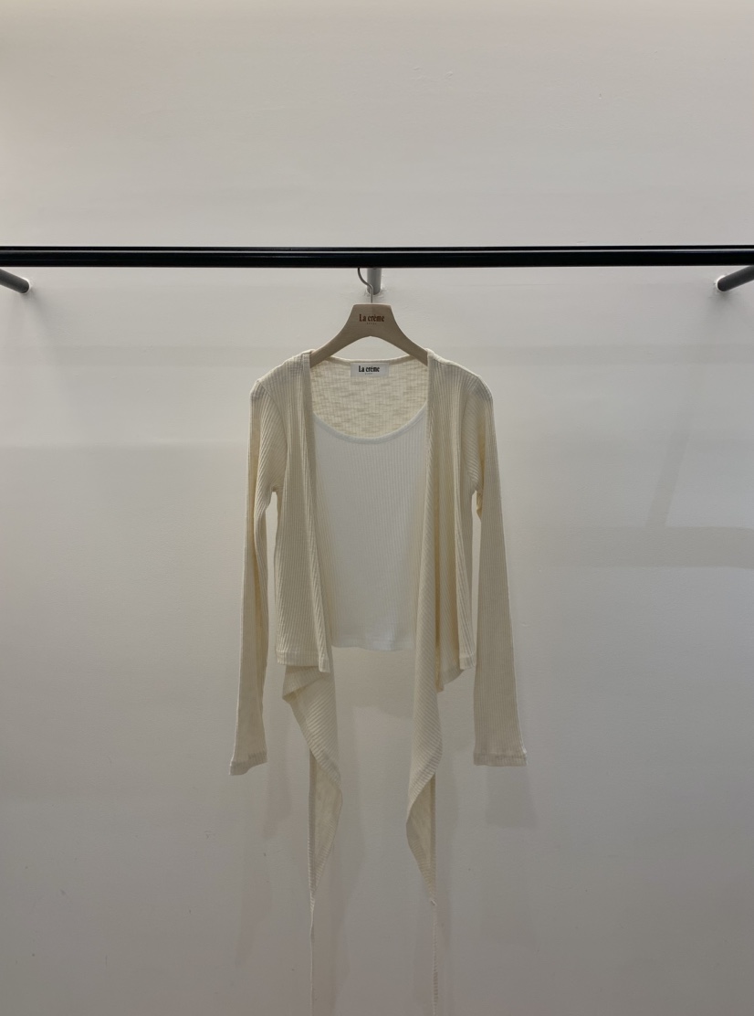 LA CREME韓國代購女士新款時尚熱賣休閑推薦針織衫假兩件LA CREME針織衫圖色2