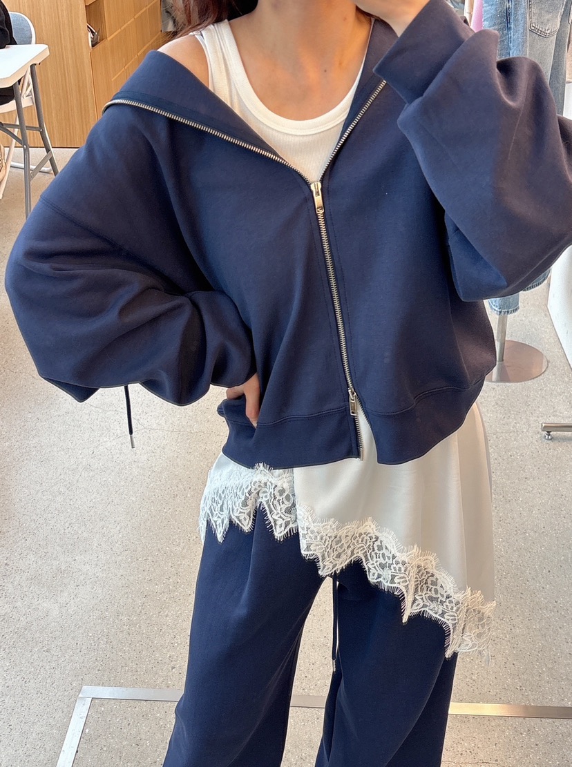 JUJU韓國東大門直郵女裝新品休閑推薦人氣衛衣連帽拉鏈衫JUJU衛衣