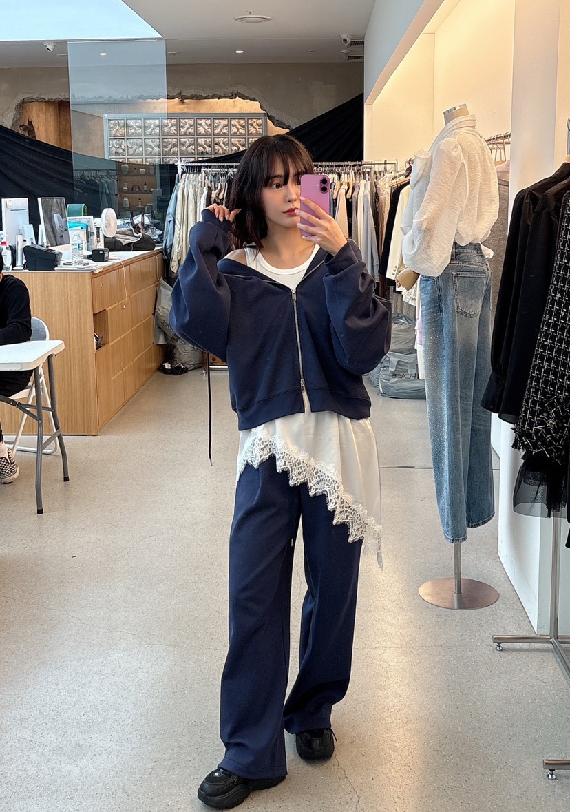 JUJU韓國東大門直郵女裝新品休閑推薦人氣衛衣連帽拉鏈衫JUJU衛衣