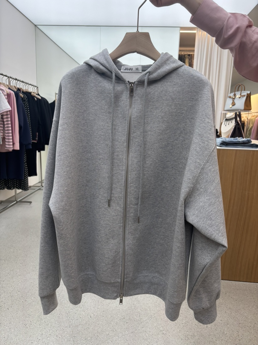 JUJU韓國東大門直郵女裝新品休閑推薦人氣衛衣連帽拉鏈衫JUJU衛衣圖色3