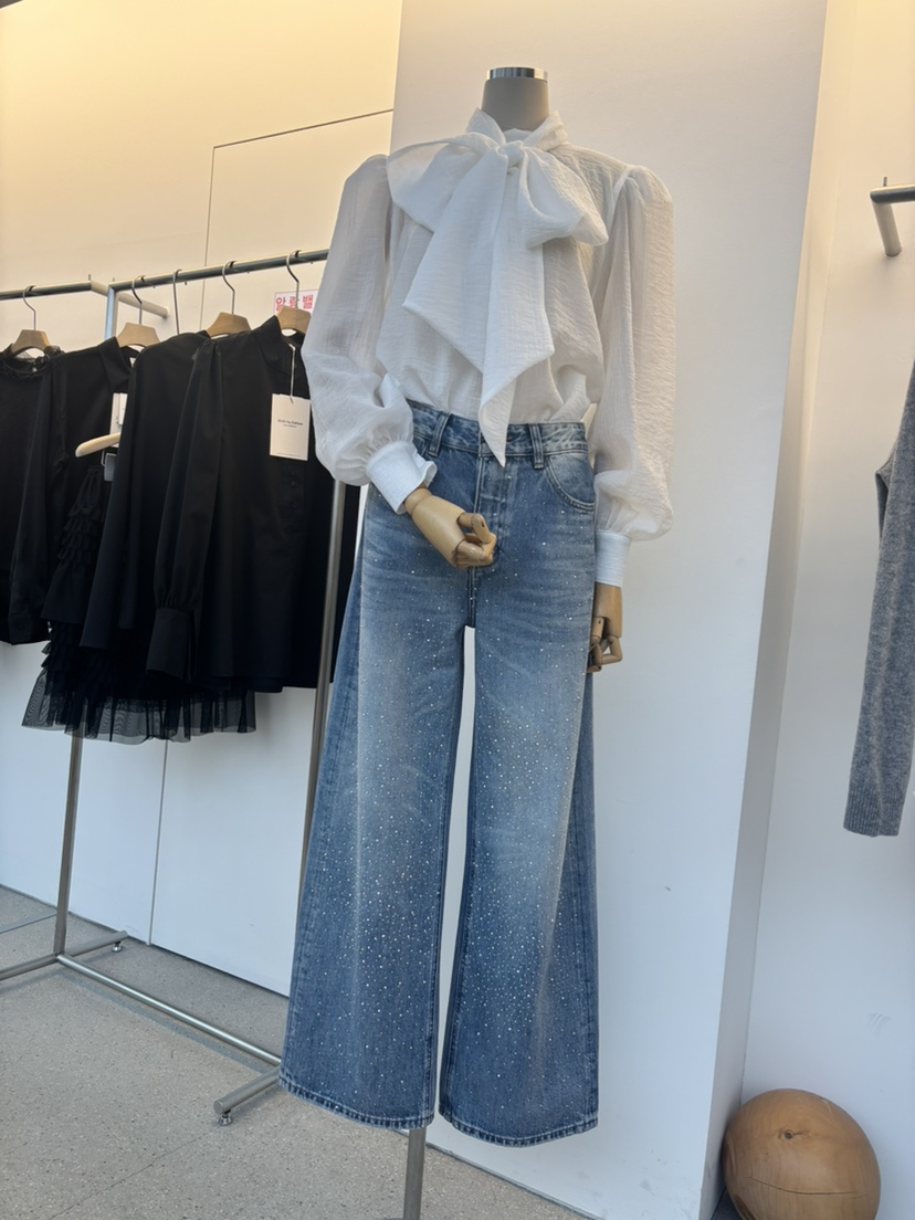 JUJU韓國代購女士新品時尚職業熱賣推薦26春夏人氣牛仔褲JUJU牛仔褲