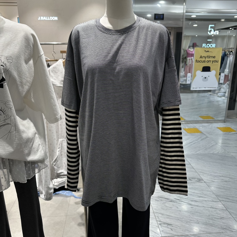 J.BALLOON韓國東大門代購女裝新款熱賣人氣長袖T恤假兩件J.BALLOON長袖T恤圖色1