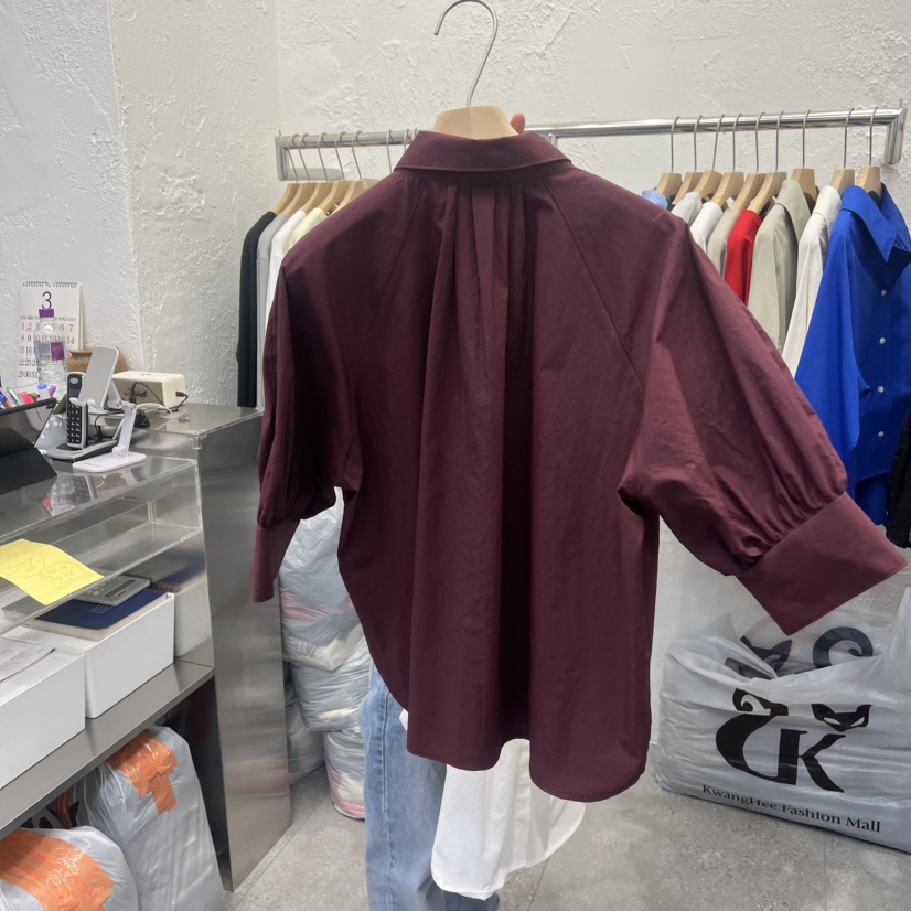 DA YLOG韓國直郵女裝新款26春夏熱賣休閑襯衫蕾絲衫褶皺DA YLOG襯衫/蕾絲衫