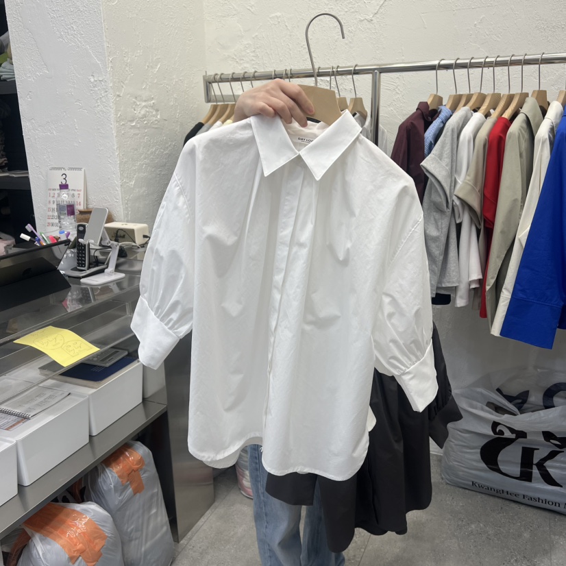 DA YLOG韓國直郵女裝新款26春夏熱賣休閑襯衫蕾絲衫褶皺DA YLOG襯衫/蕾絲衫圖色2