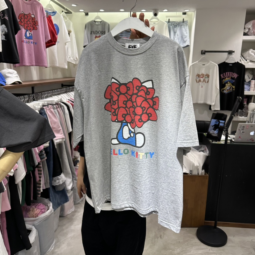 EVE韓國代購女士新品休閑人氣26春夏熱賣職業時尚推薦T恤EVET恤圖色2