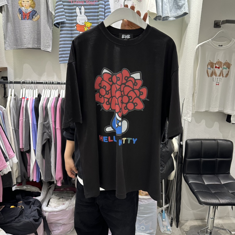 EVE韓國代購女士新品休閑人氣26春夏熱賣職業時尚推薦T恤EVET恤圖色4