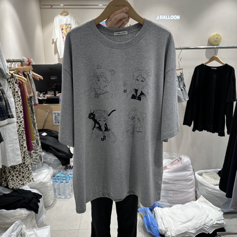 J.BALLOON韓國東大門直郵女士新品職業時尚休閑人氣26春夏T恤J.BALLOONT恤圖色2