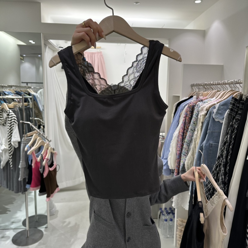 AHOY韓國直郵實拍女裝新款26春夏休閑熱賣時尚推薦吊帶背心AHOY吊帶/背心圖色4墨色