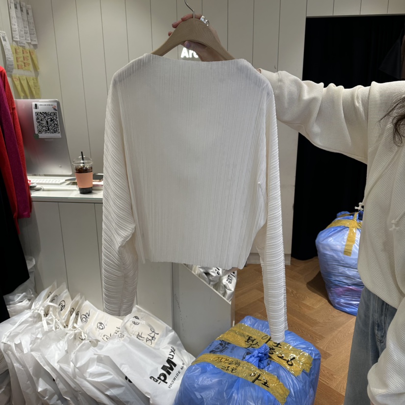 ARC韓國代購女士新品熱賣時尚休閑推薦人氣職業針織衫褶皺ARC EN CIEL針織衫