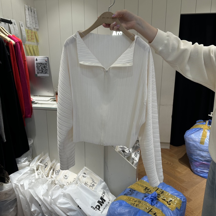 ARC韓國代購女士新品熱賣時尚休閑推薦人氣職業針織衫褶皺ARC EN CIEL針織衫圖色2