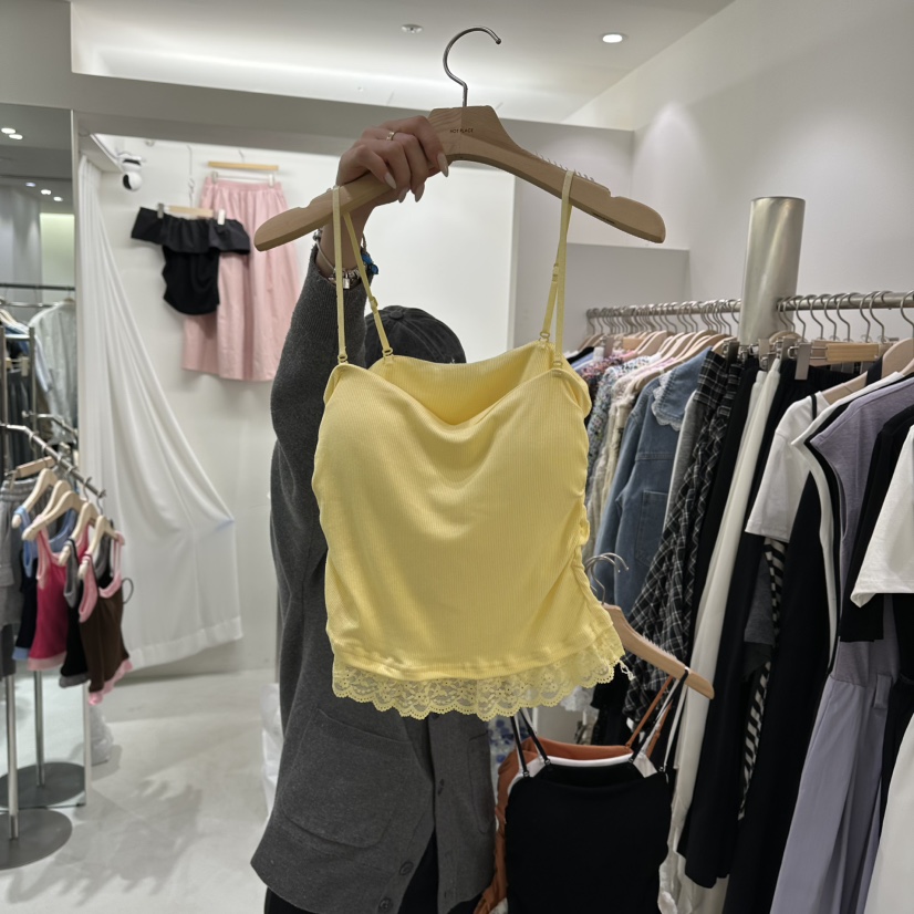 AHOY韓國東大門代購女裝新款休閑職業人氣吊帶背心蕾絲花AHOY吊帶/背心圖色2