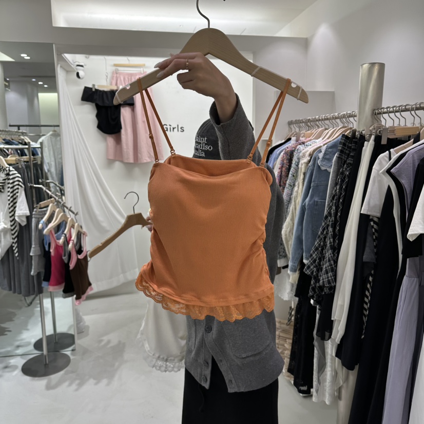 AHOY韓國東大門代購女裝新款休閑職業人氣吊帶背心蕾絲花AHOY吊帶/背心圖色3