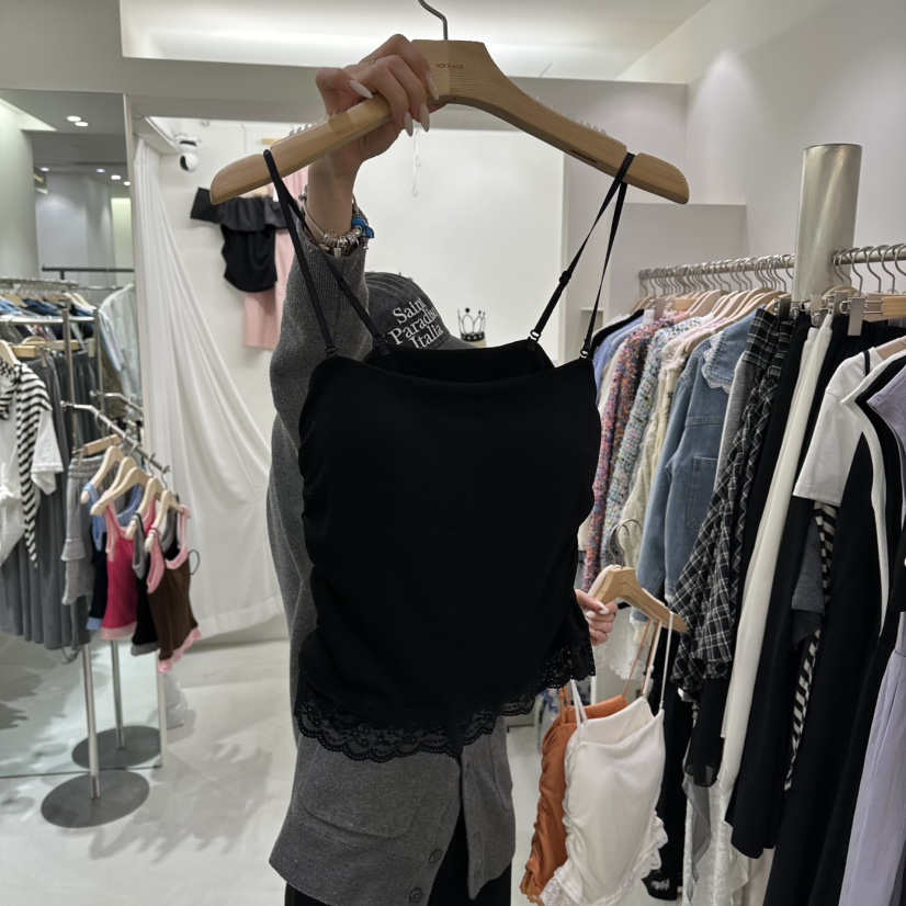 AHOY韓國東大門代購女裝新款休閑職業人氣吊帶背心蕾絲花AHOY吊帶/背心圖色4