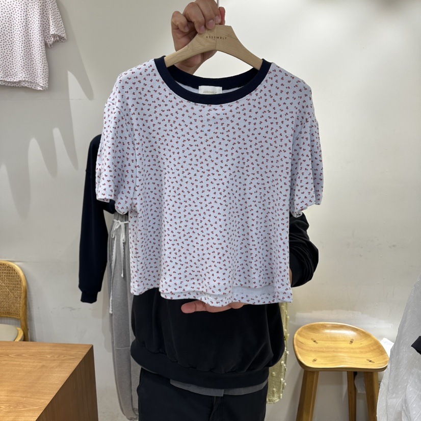 ASSEMBLY韓國直郵女士新品26春夏職業時尚熱賣休閑人氣T恤ASSEMBLYT恤圖色2藍色