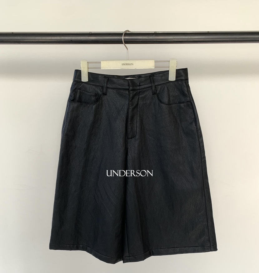 UNDERSON韓國代購女裝新品推薦休閑26春夏人氣熱賣短褲皮革UNDERSON短褲圖色1