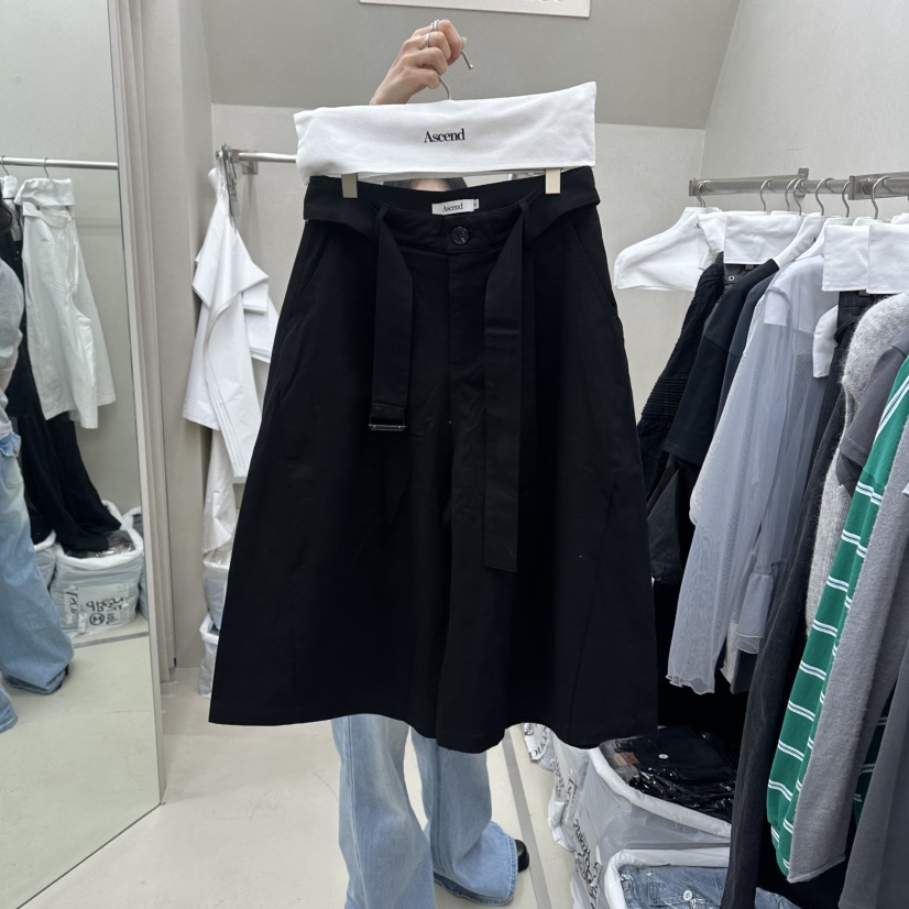 ASCEND韓國直郵實拍女裝新品時尚26春夏職業短褲含腰帶系帶ASCEND短褲圖色2