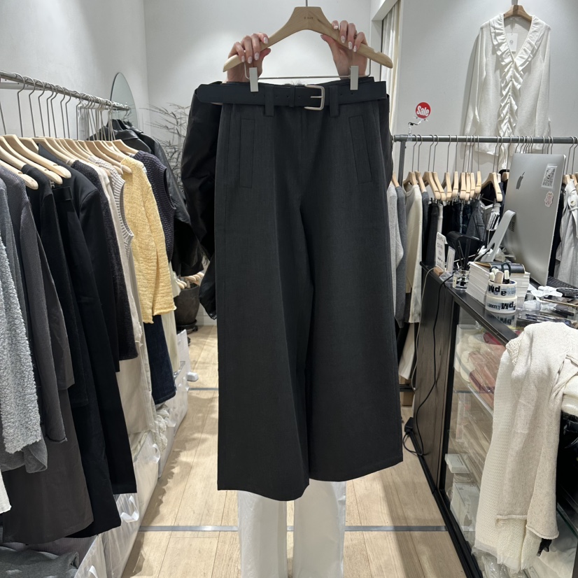 DDAY韓國直郵女裝新款推薦職業人氣休閑26春夏休閑褲含腰帶DDAY休閑褲圖色2深灰色