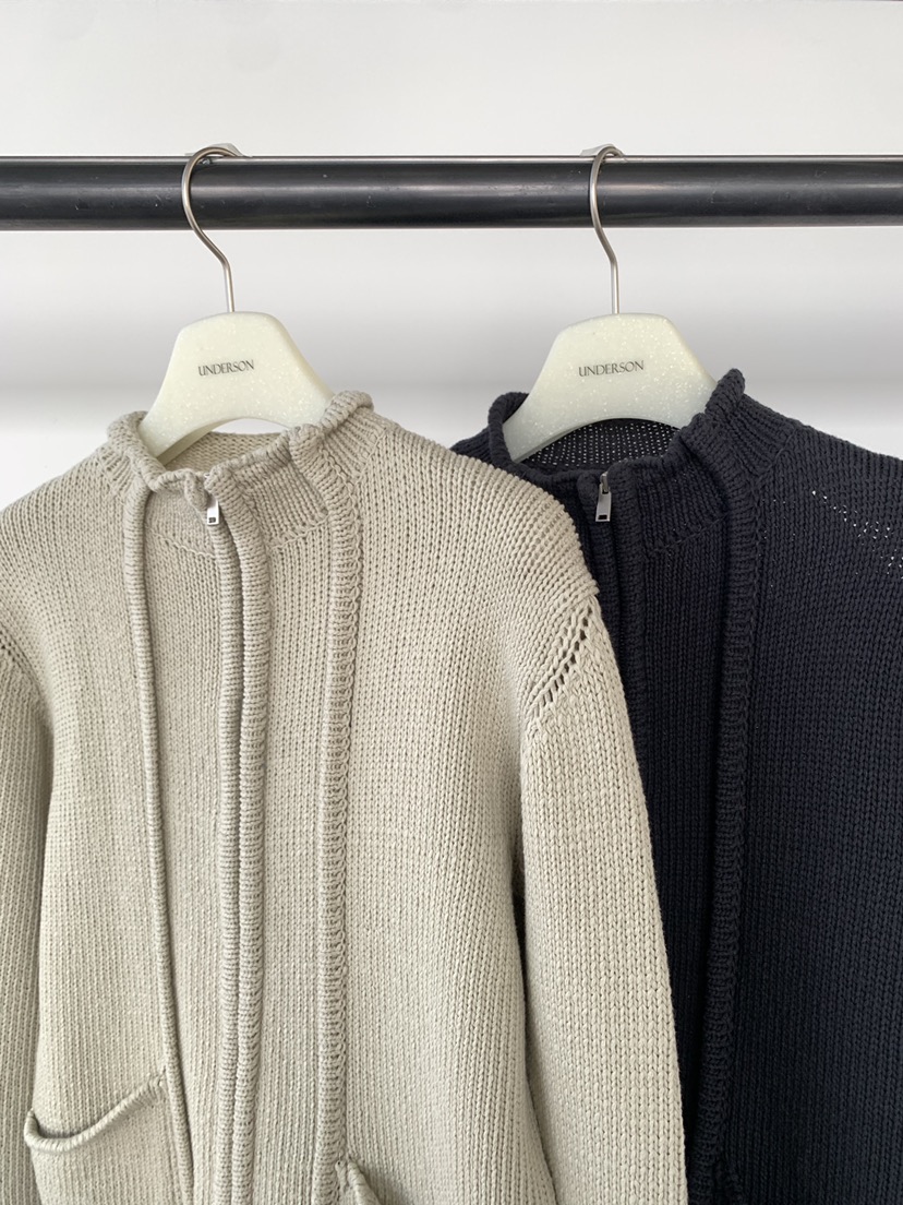 UNDERSON韓國直郵實拍女士新款26春夏職業人氣針織衫拉鏈UNDERSON針織衫