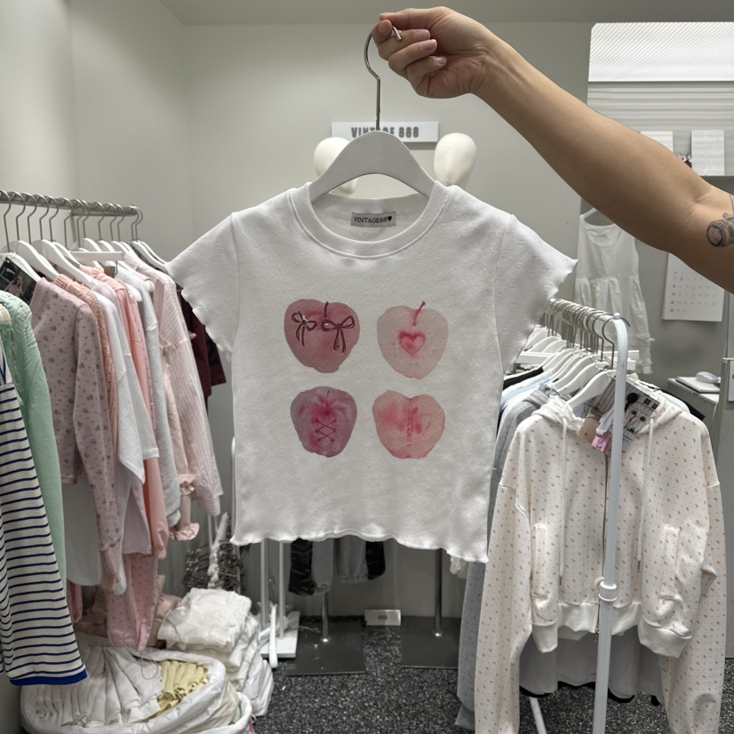 VINTAGE 888韓國東大門直郵女士新品休閑熱賣26春夏職業T恤VINTAGE888/TRIPLE EIGHTT恤圖色1