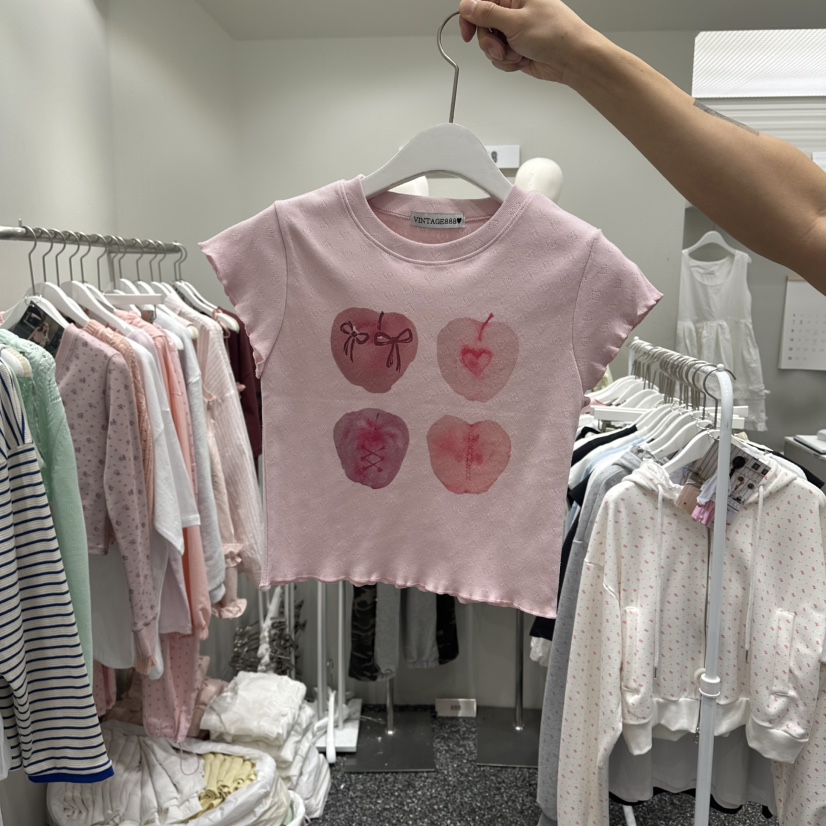 VINTAGE 888韓國東大門直郵女士新品休閑熱賣26春夏職業T恤VINTAGE888/TRIPLE EIGHTT恤圖色2